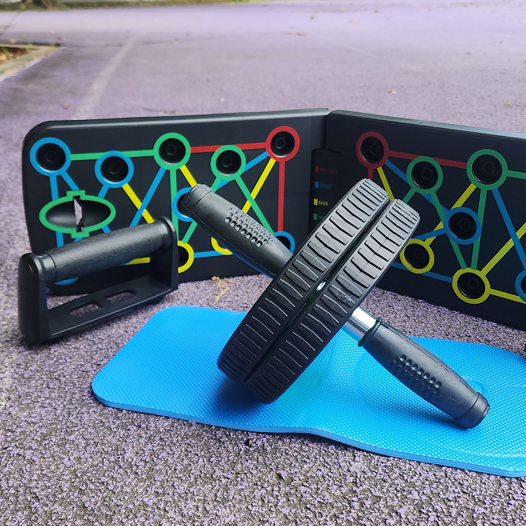 Combo Tabla Push Up + Rueda Abdominal (Portátil) – Paga al Recibir
