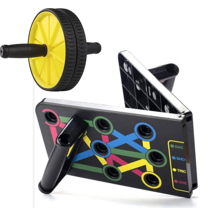 Combo Tabla Push Up + Rueda Abdominal (Portátil) – Paga al Recibir