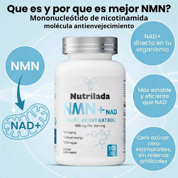 2 SUPLEMENTOS ANTIEDAD NMN + NAD⁺